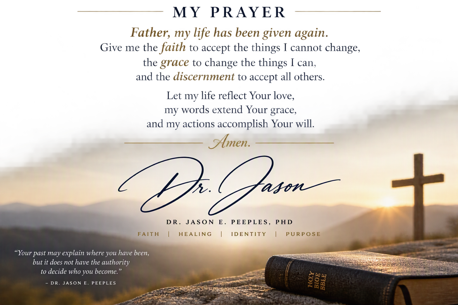 Signed, Dr. Jason — Dr. Jason E. Peeples, PhD. Faith, Healing, Identity, Purpose.